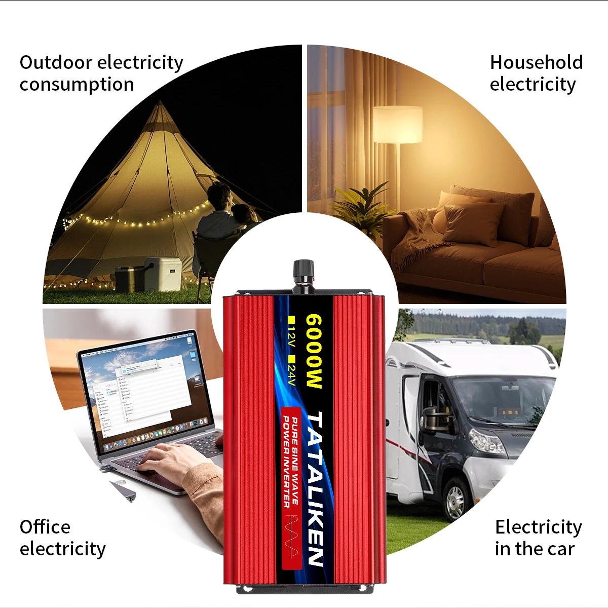 Pure Sine Wave Inverter 1600W/2200W/3000W/4000W DC 12V/24V to AC 220V 50hz Power Inverter Charger Adapter Universal Socket