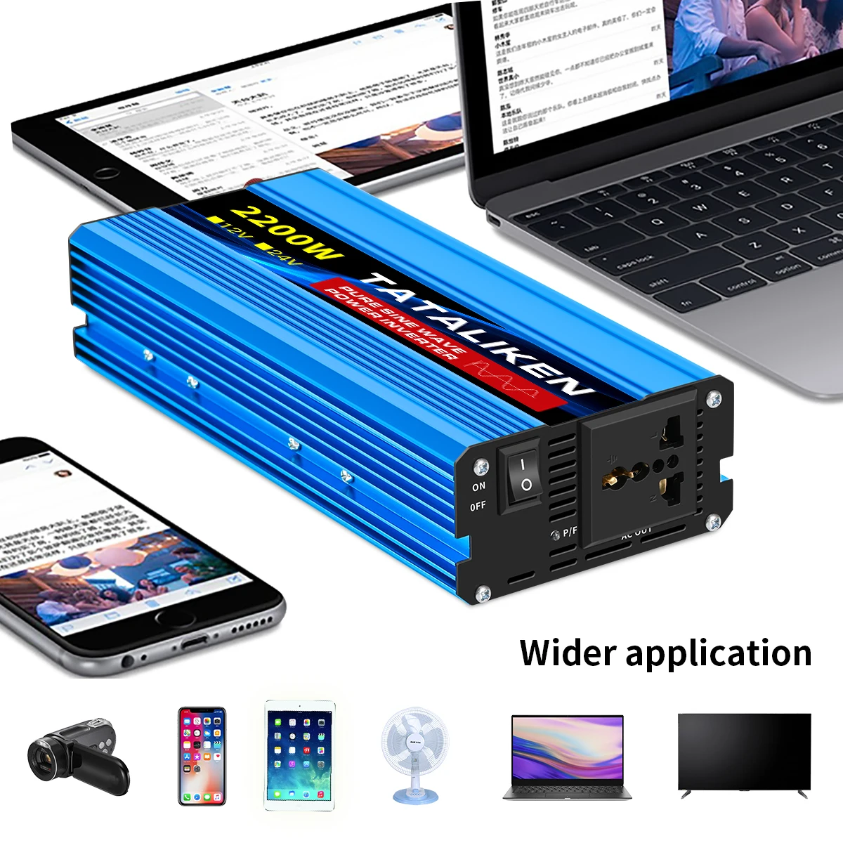 Pure Sine Wave Inverter 1600W/2200W/3000W/4000W DC 12V/24V to AC 220V 50hz Power Inverter Charger Adapter Universal Socket